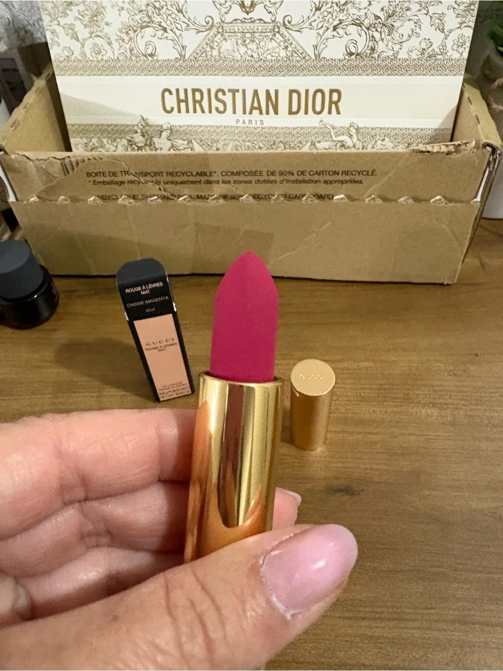 Gucci Rouge a Levres Mat Lipstick - Cassie Magenta 404 NIB